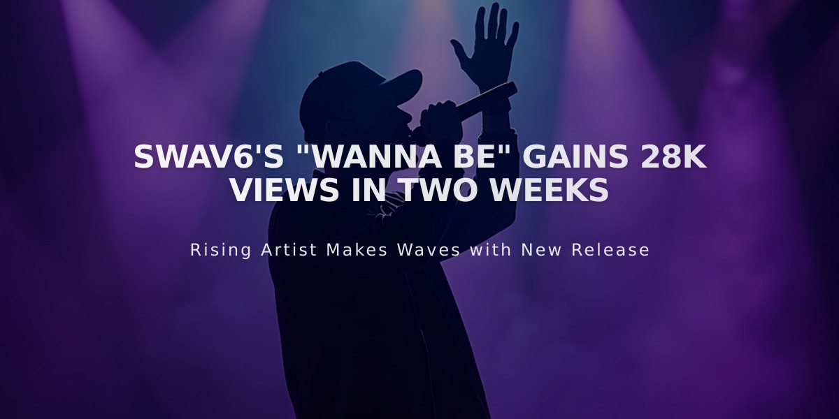 Swav6's "Wanna Be" Gains 28K Views in Two Weeks