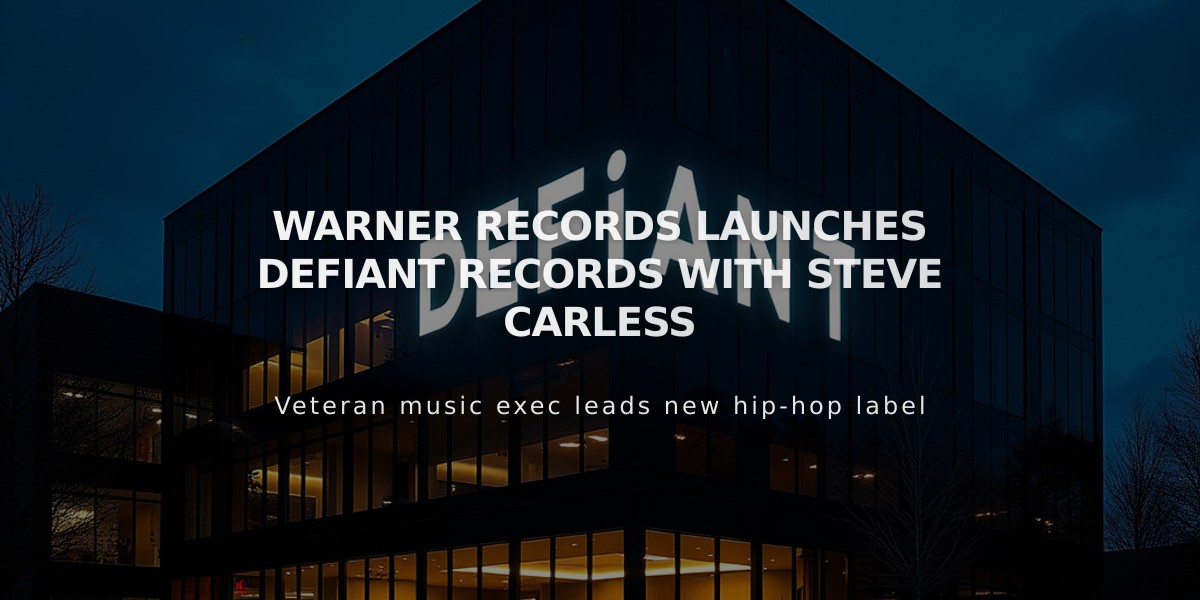 Warner Records Launches Defiant Records with Steve Carless