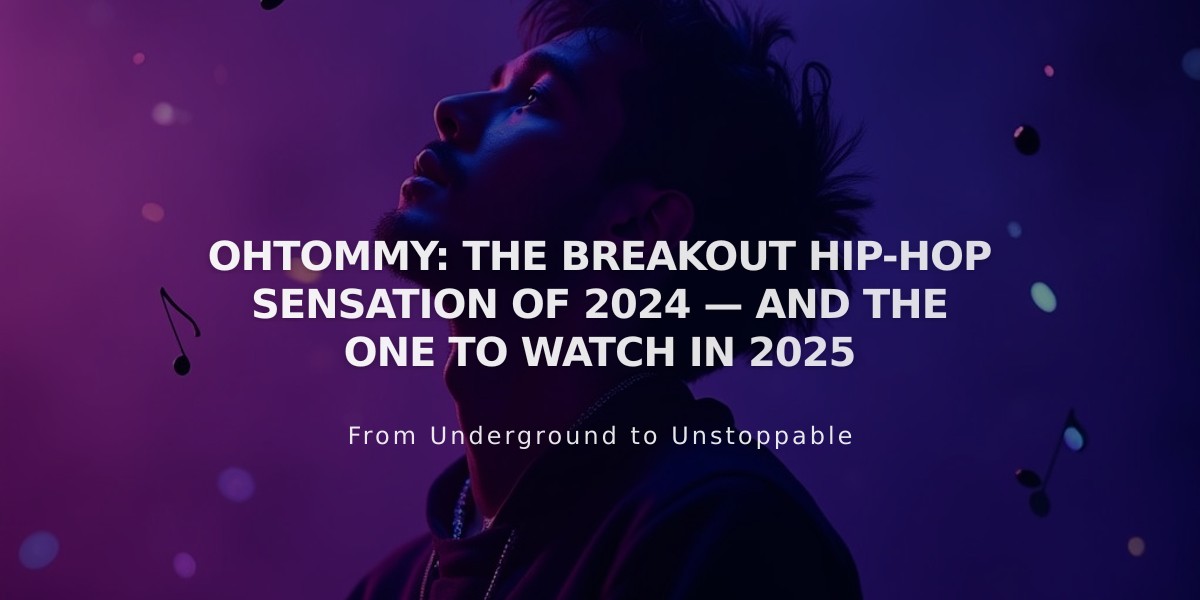 Ohtommy: Wisconsin's Rising Hip-Hop Star Dominates 2024 Charts and Sets Stage for 2025