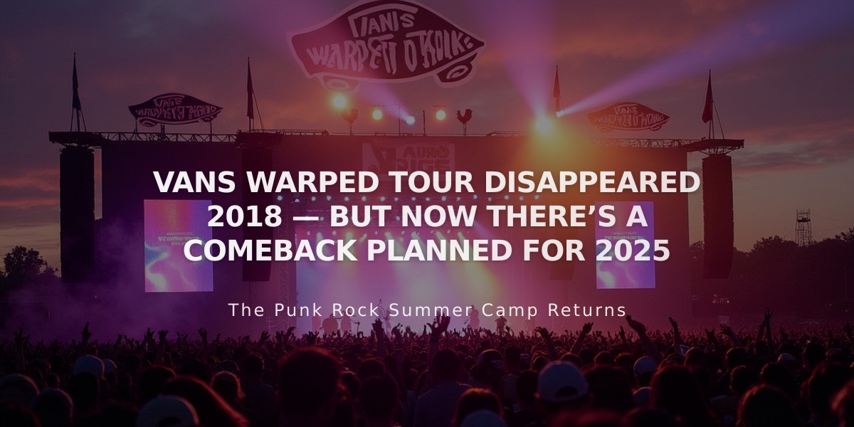 Vans Warped Tour Makes Epic Return in 2025 with Three-City 30th Anniversary Festival