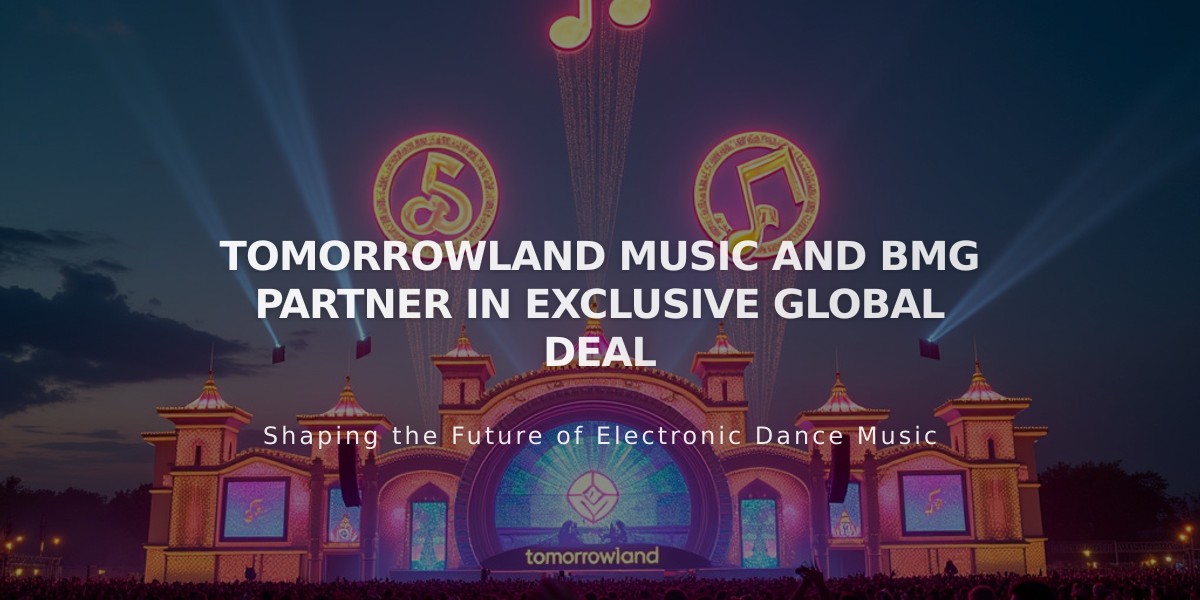 Tomorrowland Music Signs Global Publishing Partnership with BMG