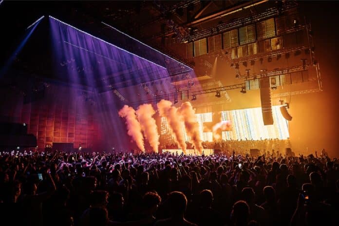 Crowd watches Martin Garrix DJ performance