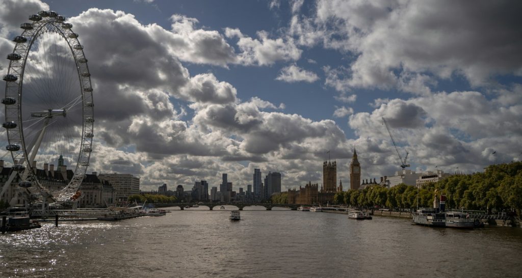 London skyline with London Eye