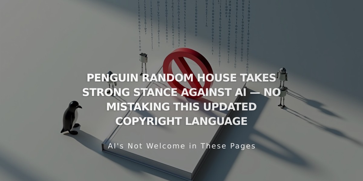 Penguin Random House Bans AI Training on Its Books with New Copyright Rules