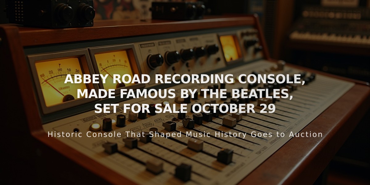 Historic Beatles Abbey Road Console Hits Market After 5-Year Restoration