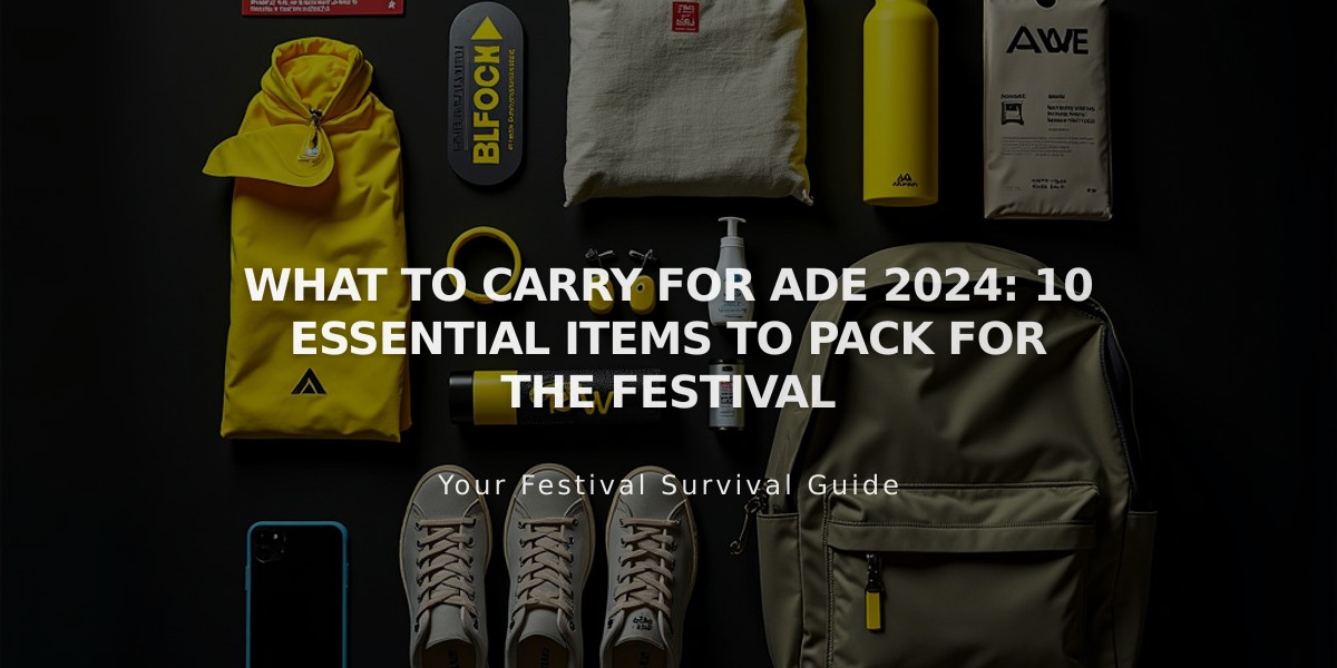 10 Must-Have Items for ADE 2024: Your Essential Festival Packing Guide