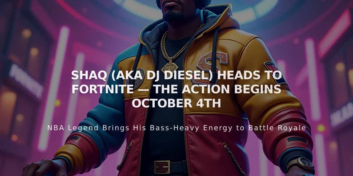 DJ Diesel Drops into Fortnite: Shaq Brings Double Outfits on October 4