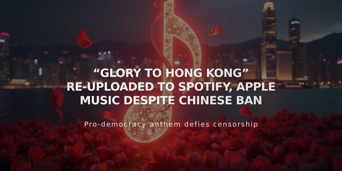 Hong Kong Protest Song Returns to Spotify, Apple Music Despite Ban Controversy