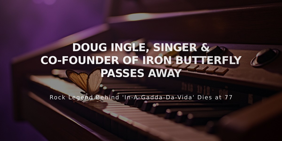 Doug Ingle, Iron Butterfly Frontman and 'In-A-Gadda-Da-Vida' Creator, Dies at 78