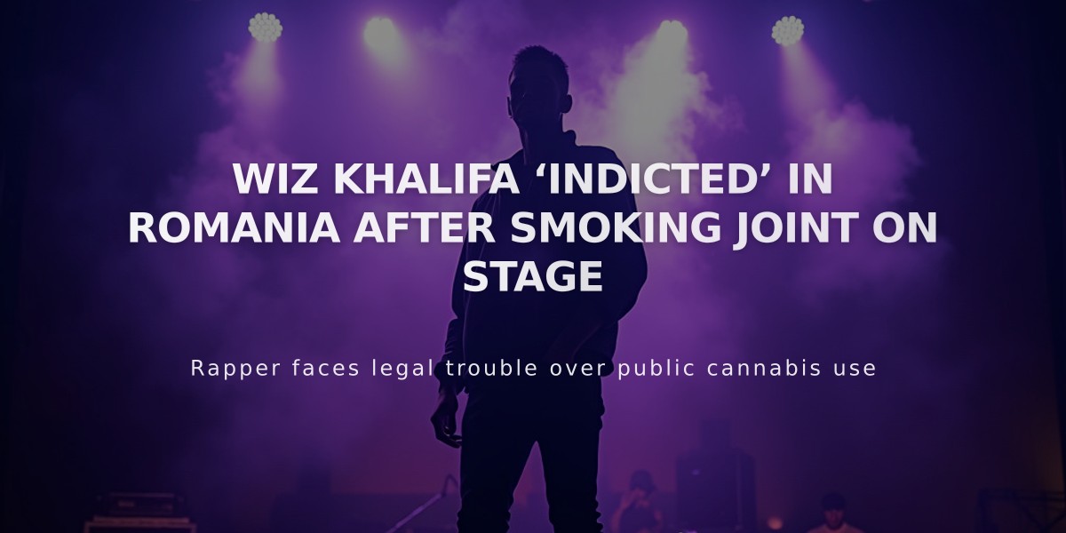 Wiz Khalifa Faces Legal Charges in Romania Over On-Stage Cannabis Incident