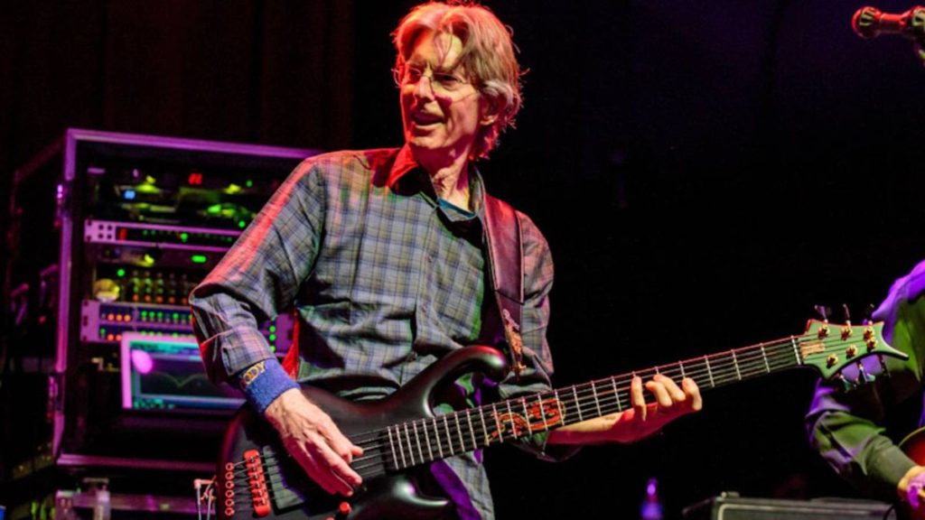 Phil Lesh performing on bass guitar