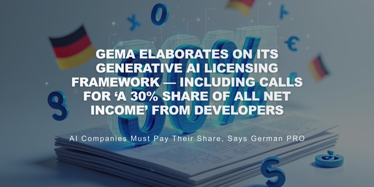 GEMA Unveils AI Licensing Framework Demanding 30% Revenue Share from Generative AI Developers