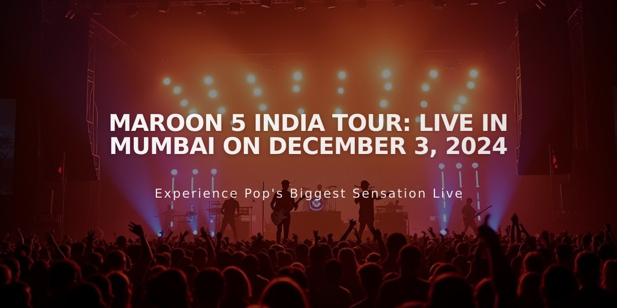 Maroon 5's First-Ever India Concert to Rock Mumbai This December