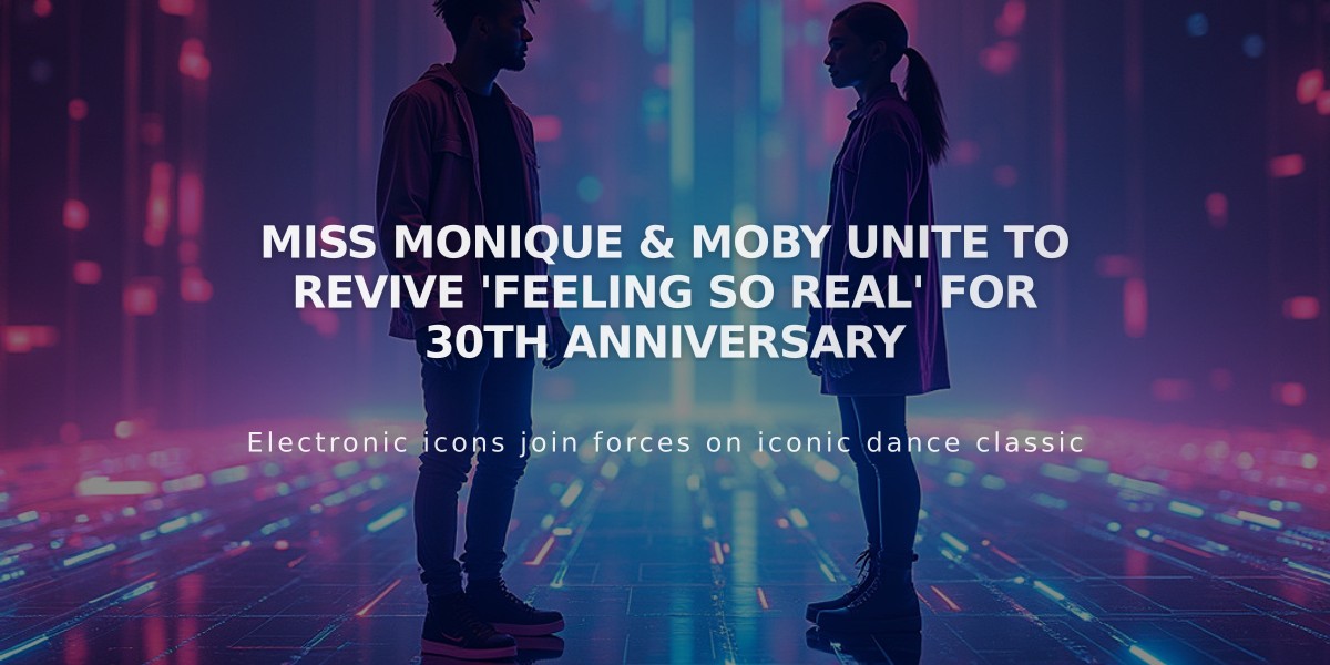 Miss Monique & Moby Unite to Revive 'Feeling So Real' for 30th Anniversary