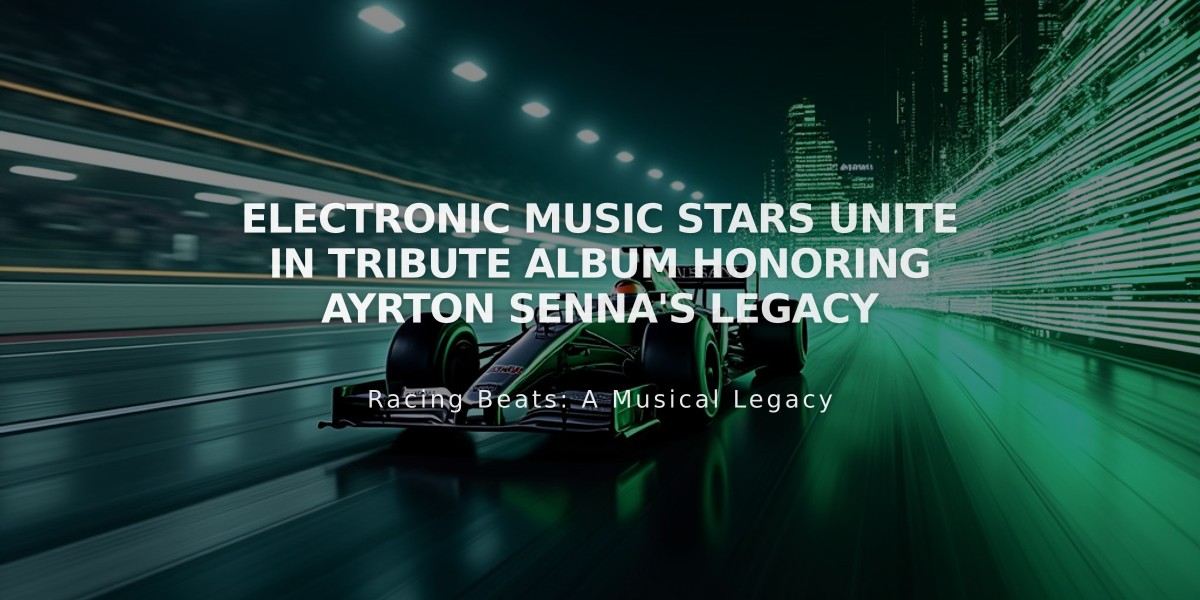 Electronic Music Stars Unite in Tribute Album Honoring Ayrton Senna's Legacy