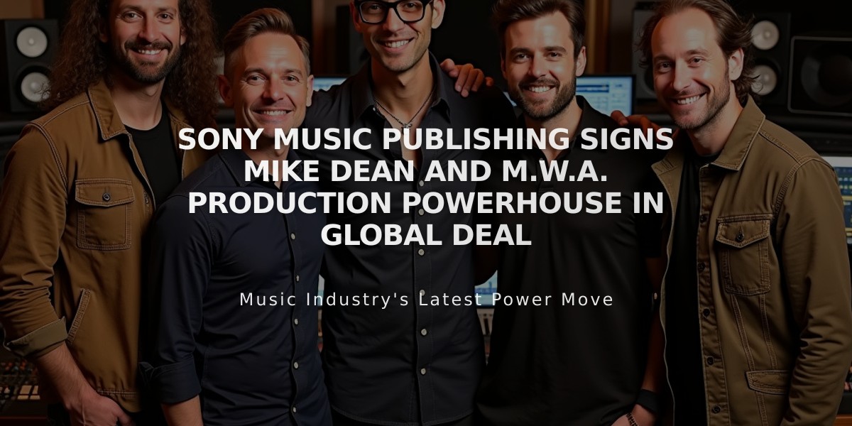 Sony Music Publishing Signs Mike Dean and M.W.A. Production Powerhouse in Global Deal