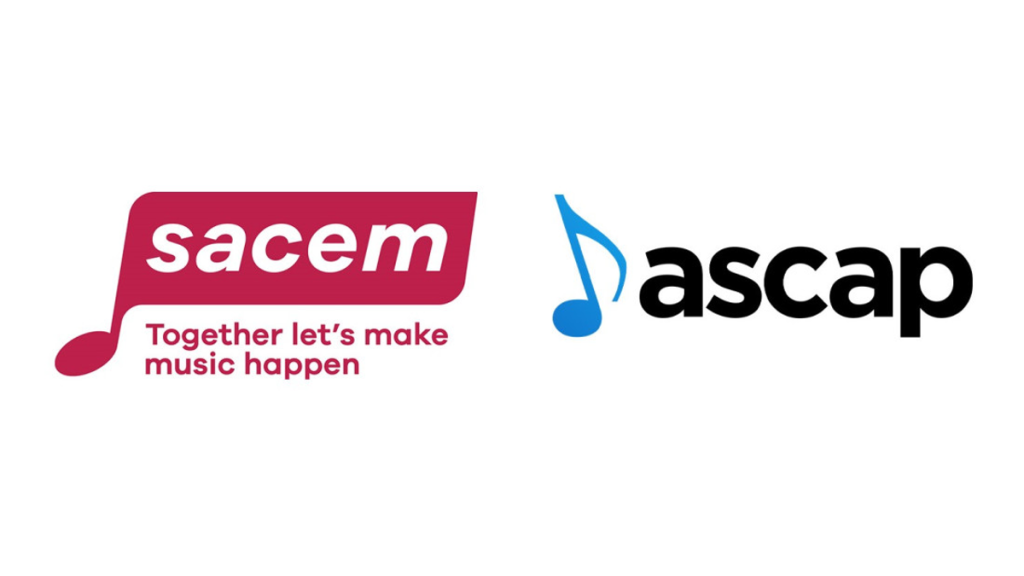 ASCAP and SACEM logos with notes