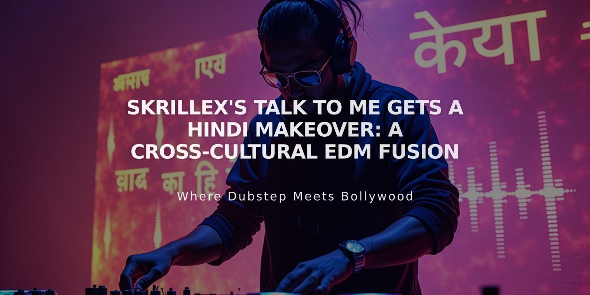 Skrillex's Talk to Me Gets a Hindi Makeover: A Cross-Cultural EDM Fusion