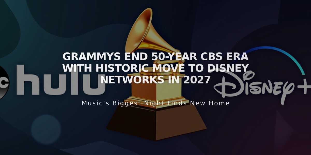 Grammys End 50-Year CBS Era with Historic Move to Disney Networks in 2027