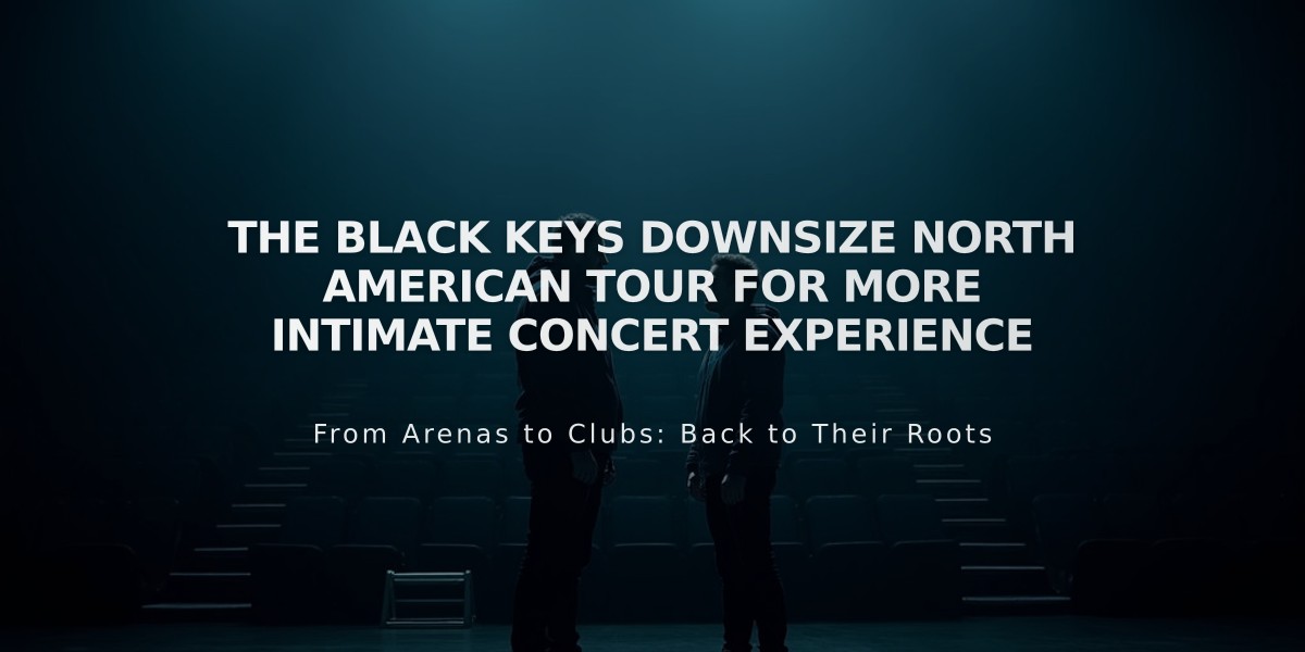 The Black Keys Downsize North American Tour for More Intimate Concert Experience