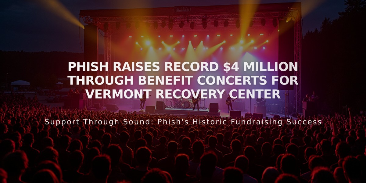 Phish Raises Record $4 Million Through Benefit Concerts for Vermont Recovery Center