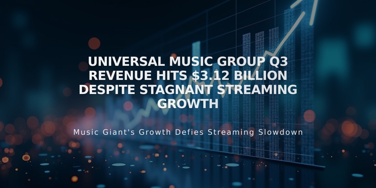 Universal Music Group Q3 Revenue Hits $3.12 Billion Despite Stagnant Streaming Growth