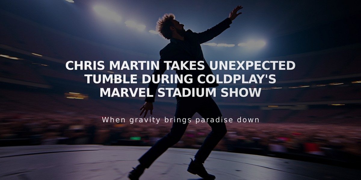 Chris Martin Takes Unexpected Tumble During Coldplay's Marvel Stadium Show