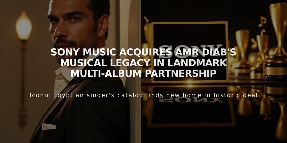 Sony Music Acquires Amr Diab's Musical Legacy in Landmark Multi-Album Partnership