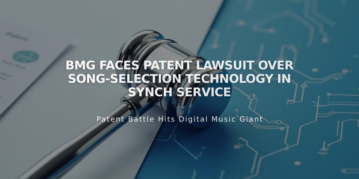 BMG Faces Patent Lawsuit Over Song-Selection Technology in Synch Service