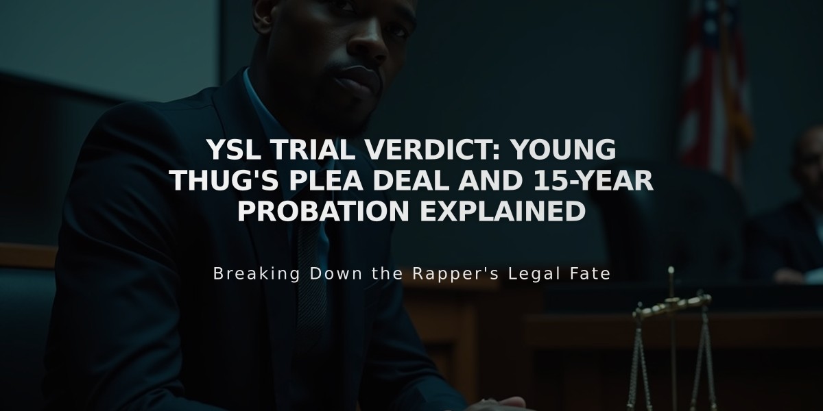 YSL Trial Verdict: Young Thug's Plea Deal and 15-Year Probation Explained