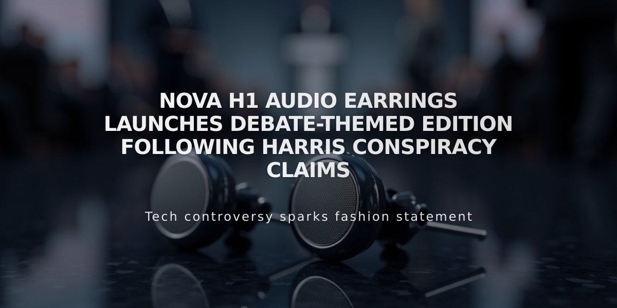 Nova H1 Audio Earrings Launches Debate-Themed Edition Following Harris Conspiracy Claims