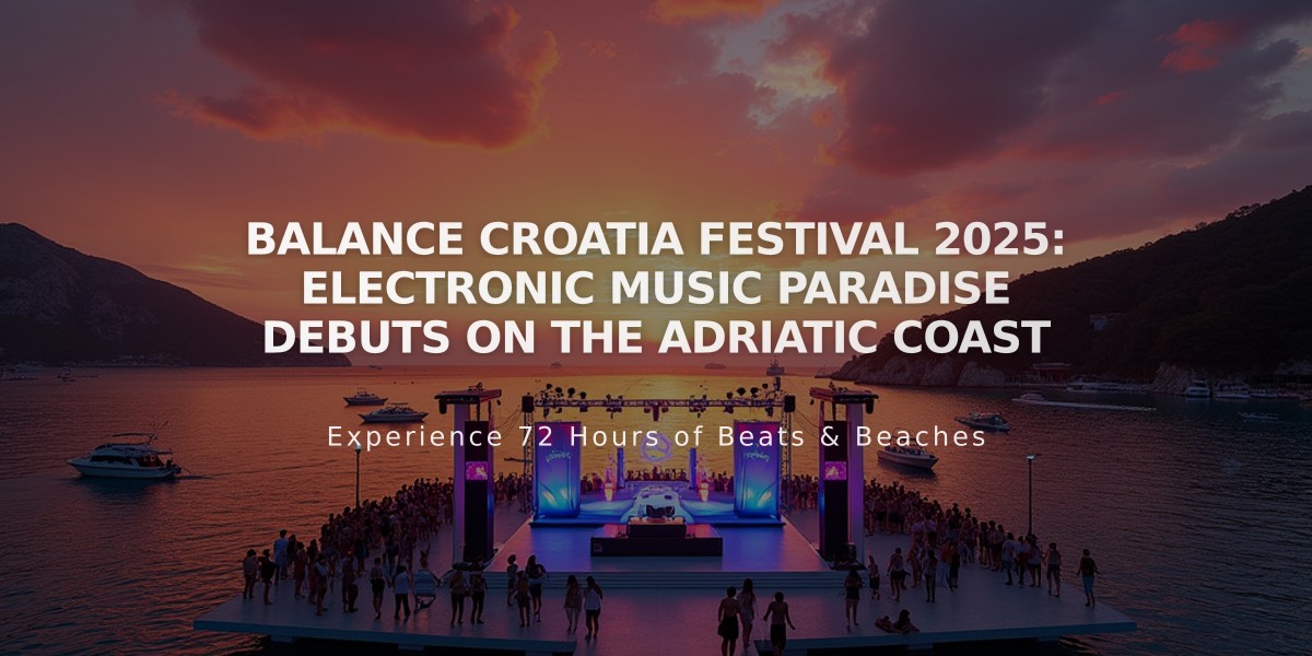 Balance Croatia Festival 2025: Electronic Music Paradise Debuts on the Adriatic Coast