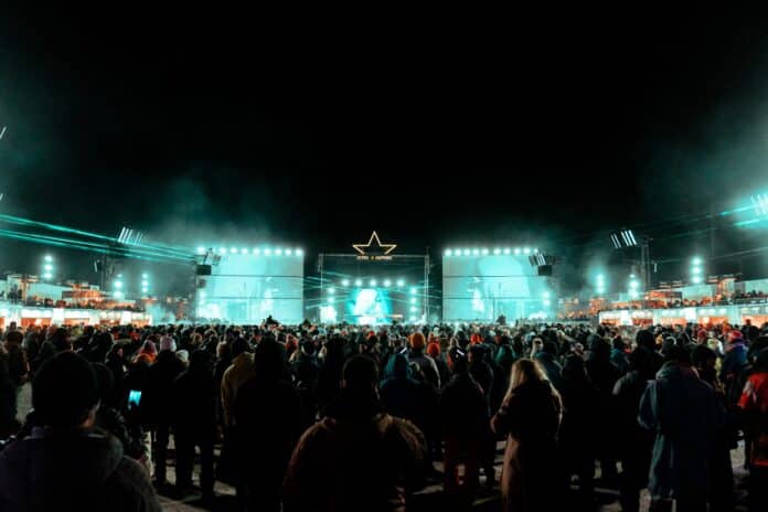 Concert crowd at Igloofest winter festival