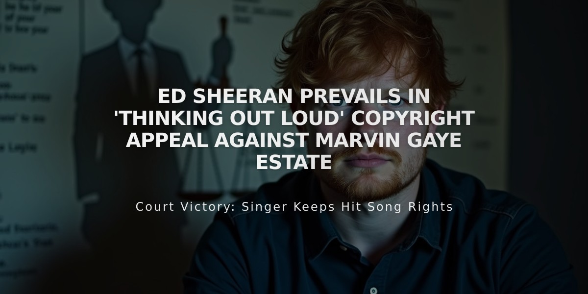 Ed Sheeran Prevails in 'Thinking Out Loud' Copyright Appeal Against Marvin Gaye Estate