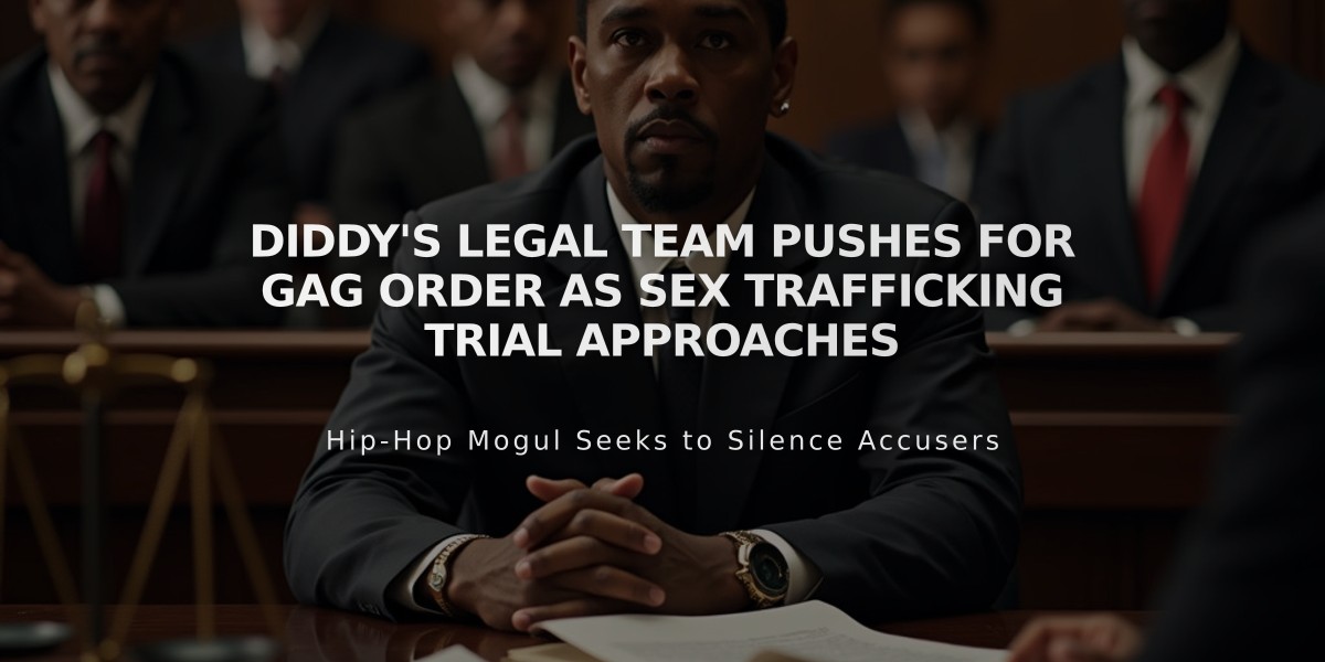 Diddy's Legal Team Pushes for Gag Order as Sex Trafficking Trial Approaches