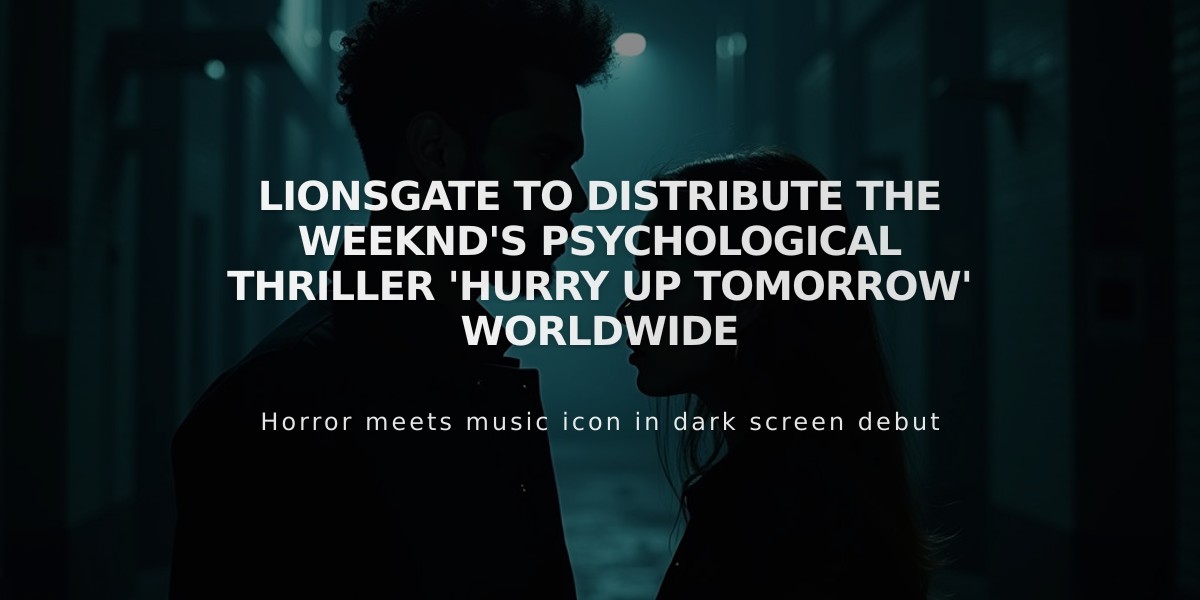 Lionsgate to Distribute The Weeknd's Psychological Thriller 'Hurry Up Tomorrow' Worldwide