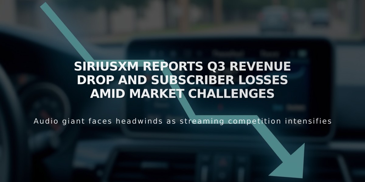 SiriusXM Reports Q3 Revenue Drop and Subscriber Losses Amid Market Challenges