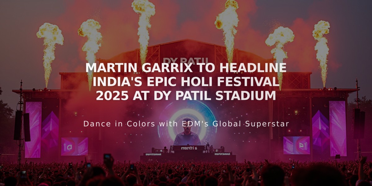 Martin Garrix to Headline India's Epic Holi Festival 2025 at DY Patil Stadium