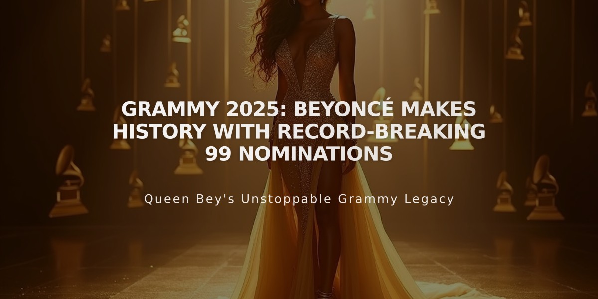 Grammy 2025: Beyoncé Makes History with Record-Breaking 99 Nominations