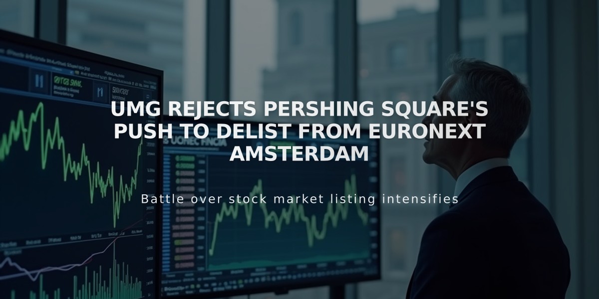 UMG Rejects Pershing Square's Push to Delist from Euronext Amsterdam