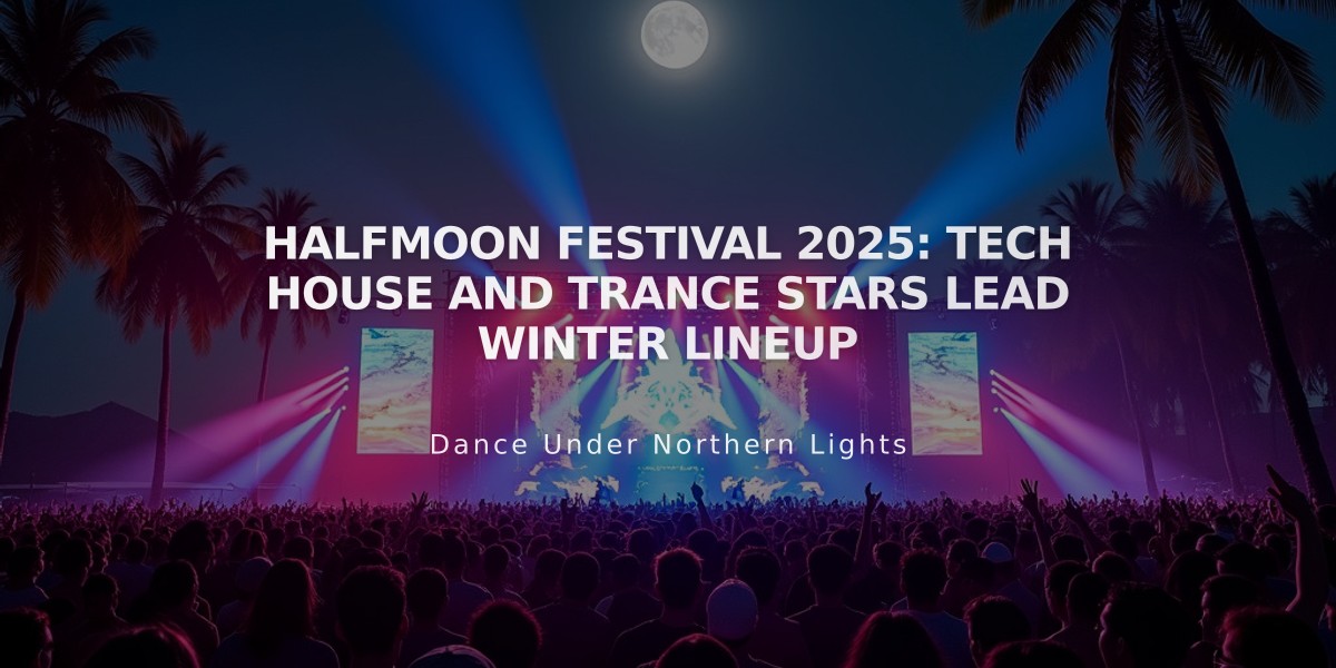 Halfmoon Festival 2025: Tech House and Trance Stars Lead Winter Lineup