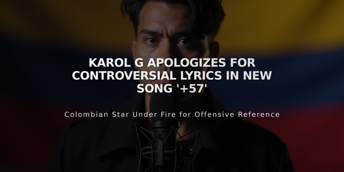 Karol G Apologizes for Controversial Lyrics in New Song '+57'