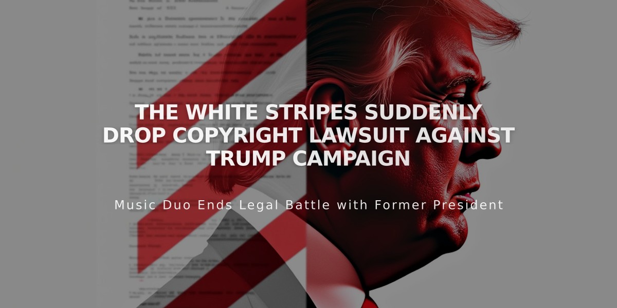 The White Stripes Suddenly Drop Copyright Lawsuit Against Trump Campaign