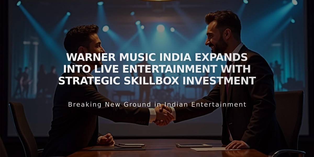 Warner Music India Expands Into Live Entertainment With Strategic SkillBox Investment