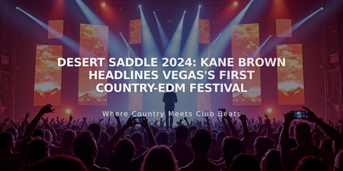 Desert Saddle 2024: Kane Brown Headlines Vegas's First Country-EDM Festival