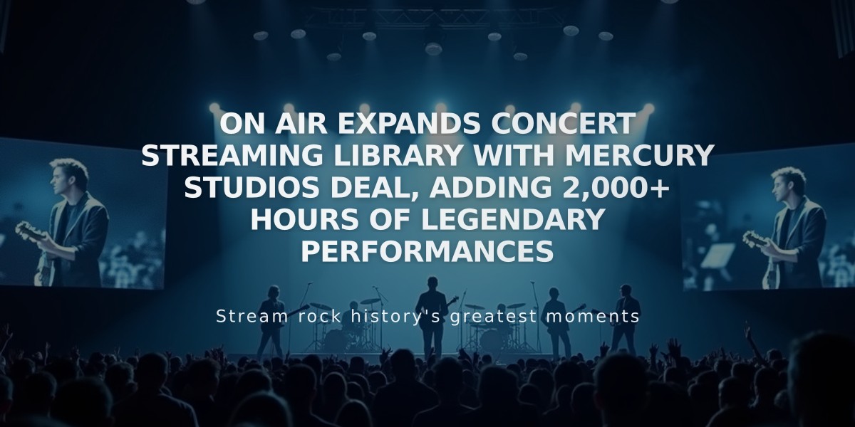 On Air Expands Concert Streaming Library with Mercury Studios Deal, Adding 2,000+ Hours of Legendary Performances