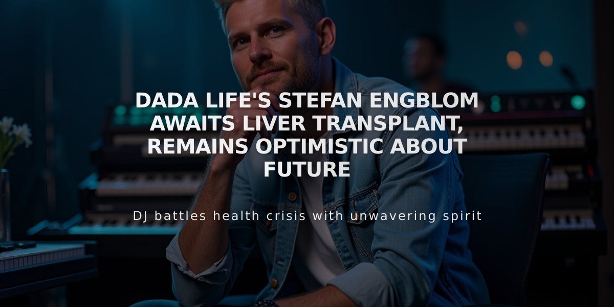 Dada Life's Stefan Engblom Awaits Liver Transplant, Remains Optimistic About Future