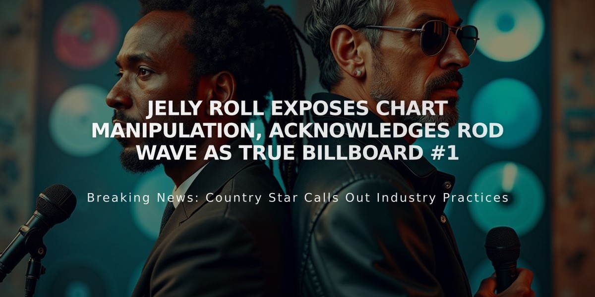 Jelly Roll Exposes Chart Manipulation, Acknowledges Rod Wave as True Billboard #1