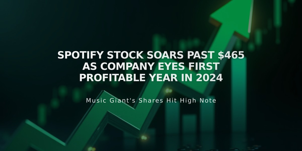 Spotify Stock Soars Past $465 as Company Eyes First Profitable Year in 2024