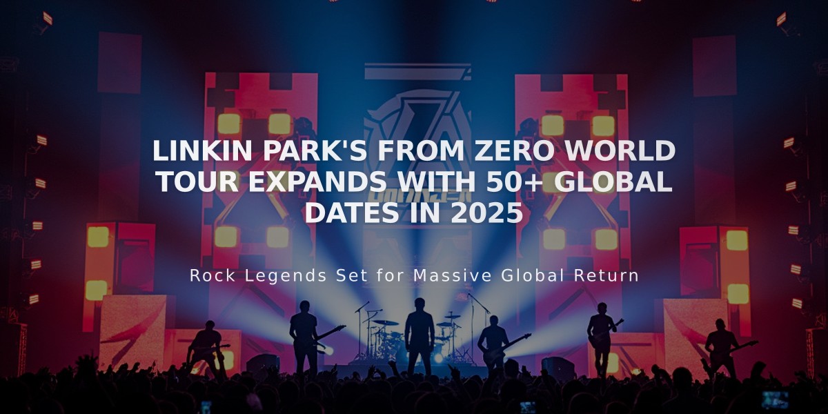 Linkin Park's From Zero World Tour Expands with 50+ Global Dates in 2025